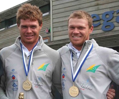 Australian sailing team members Tom Slingsby (L) and Nathan Outteridge will be sailing their Moths in the Heaven Can Wait One Lap Dash  &copy; Australian Sailing Team http://www.australiansailingteam.com.au